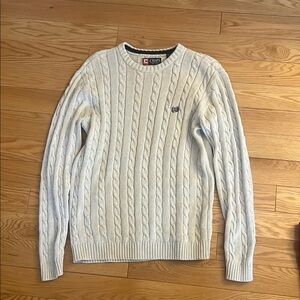 Ralph Lauren Chaps Men's Cream Cable Knit Sweater Size M